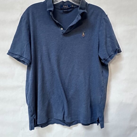 Ralph Lauren Polo Blue Size Medium Shirt Golf Short Sleeve EUC - Picture 2 of 5